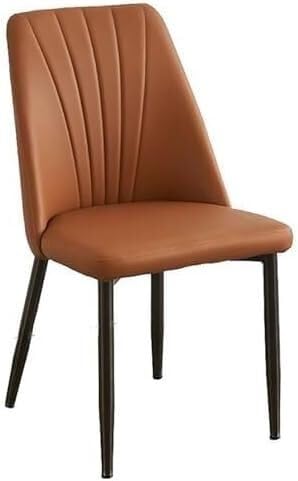 Esszimmerstühle Mid Century Gepolsterter PU-Leder Küchenstuhl Beistellstuhl mit Metallbeinen(Orange) von Generisch