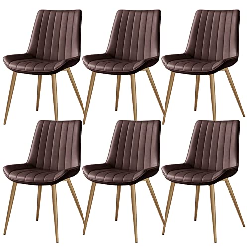 Esszimmerstühle Set mit 6 modernen, gepolsterten PU-Leder-Beinen aus Metall, Wohnzimmer-Beistellstühle – moderne Küchenzimmerstühle von Generisch