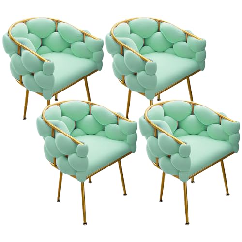 Esszimmerstühle Urban Style Stoff Polsterstühle Küche Wohnzimmer Akzent Seitenstuhl für Home Office mit einzigartiger Rückenlehne und goldenem Metallrahmen 4er Set Esszimmerstühle Urban Style Stoff Polsterstühle Küche Wohnzimmer Akzent Seitenstuhl für Home Office mit einzigartiger Rückenlehne und goldenem Metallrahmen 4er Set von Generisch