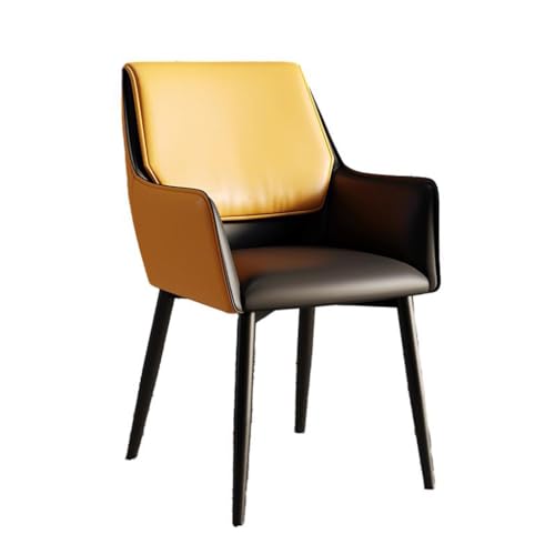 Esszimmerstühle Wohnzimmer Polsterstuhl Freizeit Beistellstühle Vintage Kunstleder Esszimmerstühle mit Rückenlehne Gepolsterter Sitz Solide Metallbeine für Esszimmer Küche Schlafzimmer von Generisch