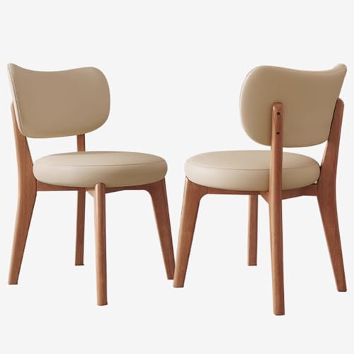 Esszimmerstühle aus Holz, gepolstert, 2er Set, mit Rückenlehne und Holzbeinen, für Wohnzimmer, Küche, Empfangsraum, Restaurant von Generisch