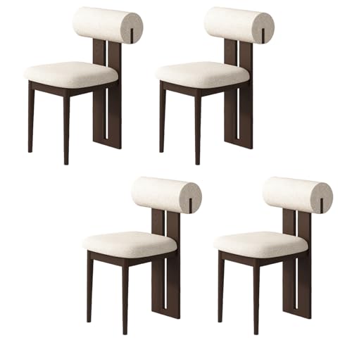 Esszimmerstühle aus Holz - Mid Century Moderne Polsterstühle mit ergonomischer Rückenlehne für Küche und Wohnzimmer von Generisch