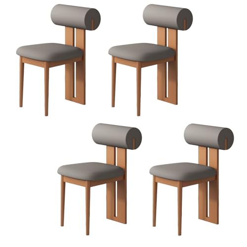 Esszimmerstühle aus Holz - Mid Century Moderne Polsterstühle mit ergonomischer Rückenlehne für Küche und Wohnzimmer von Generisch