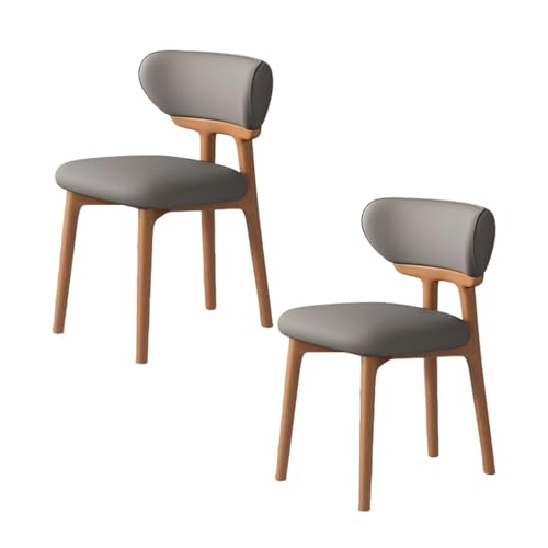 Esszimmerstühle aus Holz – Mitte des Jahrhunderts Moderne Polsterstühle mit bequemer Rückenlehne für Küche, Wohnzimmer, Esszimmer, pflegeleicht von Generisch