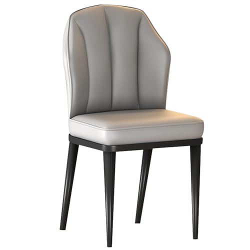 Esszimmerstühle aus Kunstleder mit Rückenlehne – gepolsterte Akzentstühle für Wohnzimmer, Schlafzimmer, Esszimmer, Arbeitszimmer – Metallbeine, Tragfähigkeit 150 kg (2er-Set) von Generisch