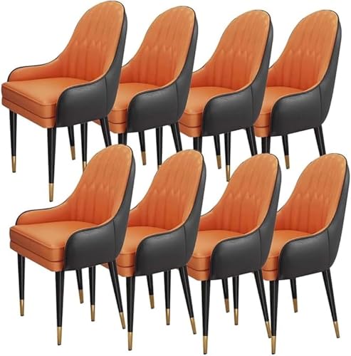 Esszimmerstühle aus Kunstleder mit Stahlbeinen, modernes Design, Akzentstühle für Küche und Esszimmer von Generisch