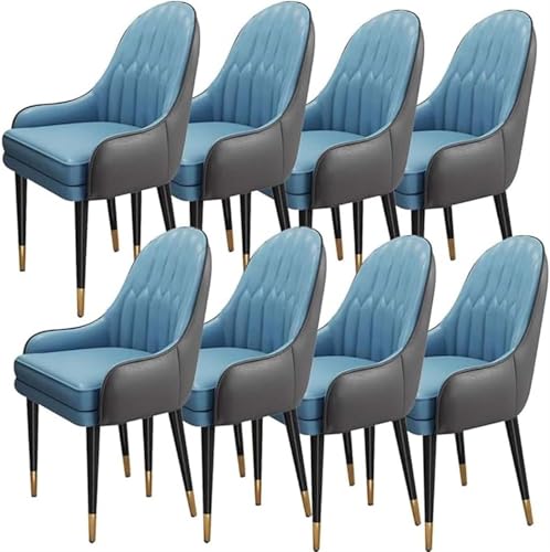 Esszimmerstühle aus Kunstleder mit Stahlbeinen, modernes Design, Akzentstühle für Küche und Esszimmer von Generisch