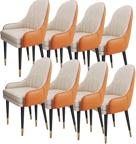 Esszimmerstühle aus Kunstleder mit Stahlbeinen, modernes Design, Akzentstühle für Küche und Esszimmer von Generisch