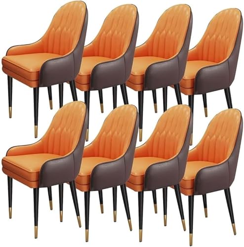 Esszimmerstühle aus Kunstleder mit Stahlbeinen, modernes Design, Akzentstühle für Küche und Esszimmer von Generisch