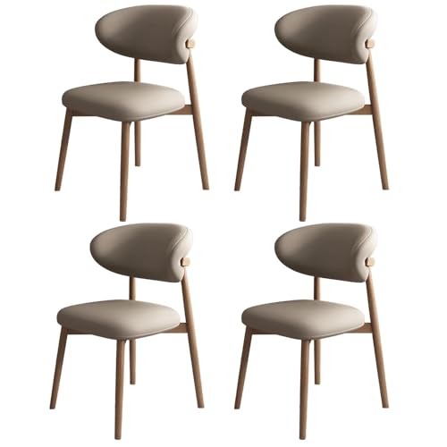 Esszimmerstühle aus Kunstleder mit gepolstertem Sitz und Holzbeinen, gebogene Rückenlehne, 2er Set für Wohnzimmer, Büro, Arbeitszimmer Esszimmerstühle aus Kunstleder mit gepolstertem Sitz und Holzbeinen, gebogene Rückenlehne, 2er Set für Wohnzimmer, Büro, Arbeitszimmer von Generisch