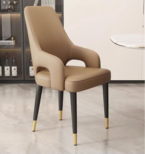 Esszimmerstühle aus Leder, gepolstert, mit Rückenlehne, Armlehnen, Metallbeine, moderne Küche für Wohnzimmer, Schlafzimmer, Büro, bequeme und stilvolle Möbel für jeden Raum, Hellbraun, 4 Stück Esszimmerstühle aus Leder, gepolstert, mit Rückenlehne, Armlehnen, Metallbeine, moderne Küche für Wohnzimmer, Schlafzimmer, Büro, bequeme und stilvolle Möbel für jeden Raum, Hellbraun, 4 Stück von Generisch