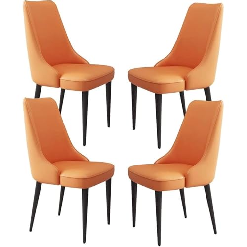 Esszimmerstühle aus Mikrofaser-Leder mit ergonomischem Sitz und Metallbeinen aus Karbonstahl, moderne Küchen-Esszimmerstühle für Haushalt, Schreibtischstuhl, 4 Stück von Generisch