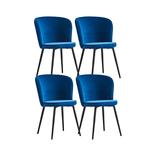 Esszimmerstühle aus blauem Samt, 4er-Set, Thekenhöhe, Küchenstühle mit dicker Rückenlehne, gepolsterter Sitzfläche und Metallstruktur, perfekt für Wohnzimmer oder Schlafzimmer, Freizeitbereich Esszimmerstühle aus blauem Samt, 4er-Set, Thekenhöhe, Küchenstühle mit dicker Rückenlehne, gepolsterter Sitzfläche und Metallstruktur, perfekt für Wohnzimmer oder Schlafzimmer, Freizeitbereich von Generisch