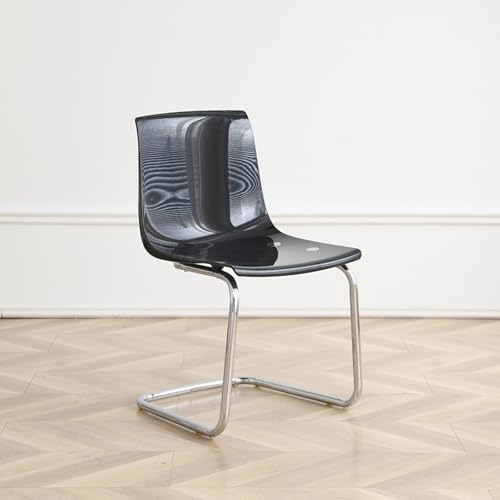Esszimmerstühle aus transparentem Acryl, moderne Küchenstühle mit Chrombasis, transparente Rückenlehne, Esszimmerstuhl, Kunststoff-Akzent-Seitenstuhl, Schminkstuhl für Schlafzimmer, 2er-Set von Generisch