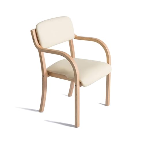 Esszimmerstuhl, Massivholz, stapelbar, Besucherstuhl, nordischer Schreibtischstuhl, moderner gepolsterter Sessel für Wohnzimmer, Schlafzimmer, Küche, Büro, Lounge von Generisch