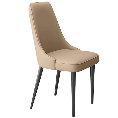 Esszimmerstuhl, PU-Leder, gepolstert, moderner Seitenstuhl mit hoher Rückenlehne und schwarzen Metallbeinen, unterstützt 150 kg, ideal für Esszimmer und Wohnzimmer Esszimmerstuhl, PU-Leder, gepolstert, moderner Seitenstuhl mit hoher Rückenlehne und schwarzen Metallbeinen, unterstützt 150 kg, ideal für Esszimmer und Wohnzimmer von Generisch