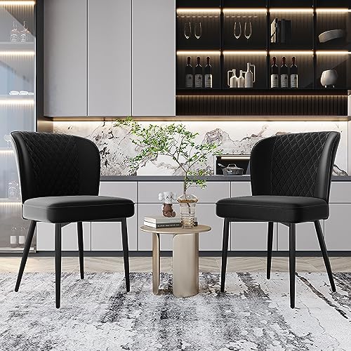 Esszimmerstuhl (2 St), Schwarz,Polsterstuhl Design Stuhl mit Rückenlehne,Sitzfläche aus Samt Gestell aus Metall von Generisch