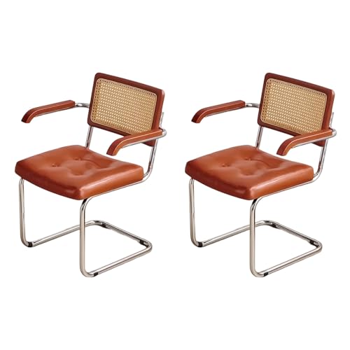 Esszimmerstuhl 2er Set, gepolsterte Sitzfläche Kunstleder Seitenstühle, moderne Akzentstühle mit ergonomischer Rückenlehne für Küche, Wohnzimmer, Büro, Schlafzimmer von Generisch