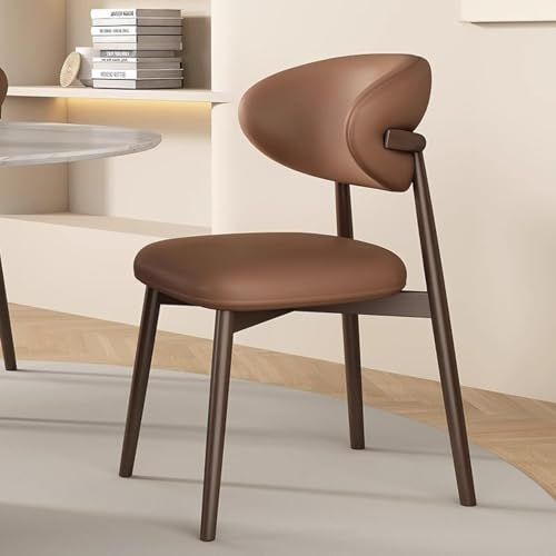 Esszimmerstuhl 2er-Set – Mitte des Jahrhunderts Moderne gepolsterte Kunstleder-Küchenstühle mit Holzrahmen für Wohnzimmer und Esszimmer von Generisch