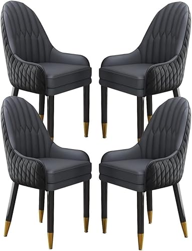Esszimmerstuhl 4er Set Mikrofaser PU Küchenstühle mit Massivholzbeinen für Wohnzimmer, Lounge, Schlafzimmer und Balkon von Generisch