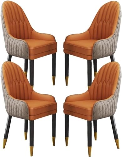 Esszimmerstuhl 4er Set Mikrofaser PU Küchenstühle mit Massivholzbeinen für Wohnzimmer, Lounge, Schlafzimmer und Balkon von Generisch