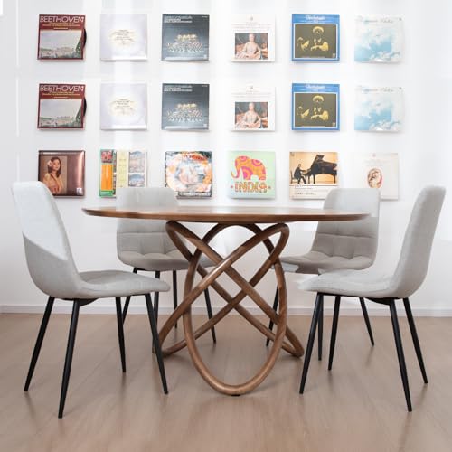 Esszimmerstuhl 4er Set mit gepolstertem Sitz und Metallgestell – Bequeme Stühle in Leinen oder Cordstoff für modernes Wohnen Esszimmerstuhl 4er Set mit gepolstertem Sitz und Metallgestell – Bequeme Stühle in Leinen oder Cordstoff für modernes Wohnen von Generisch