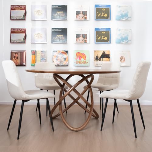 Esszimmerstuhl 4er Set mit gepolstertem Sitz und Metallgestell – Bequeme Stühle in Leinen oder Cordstoff für modernes Wohnen Esszimmerstuhl 4er Set mit gepolstertem Sitz und Metallgestell – Bequeme Stühle in Leinen oder Cordstoff für modernes Wohnen von Generisch