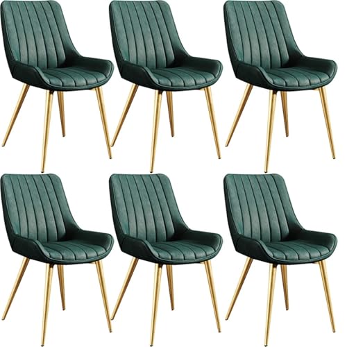 Esszimmerstuhl 6er Set, Moderne PU Kissen Sitze mit Metallbeinen für Wohnzimmer und Küche Esszimmerstuhl 6er Set, Moderne PU Kissen Sitze mit Metallbeinen für Wohnzimmer und Küche von Generisch