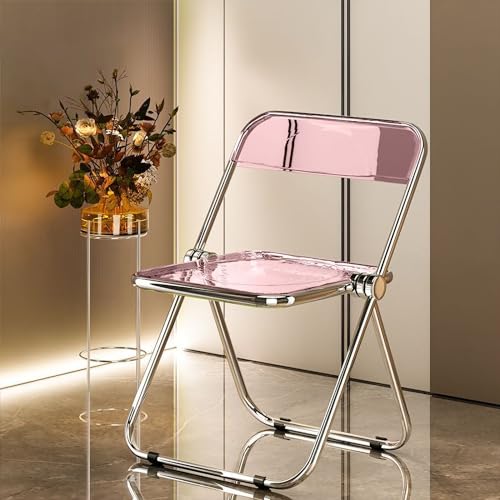 Esszimmerstuhl aus Acryl mit galvanisiertem Rahmen, moderne Mehrzweckmöbel für Wohnzimmer, Schlafzimmer und Esszimmer von Generisch