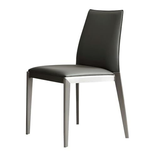 Esszimmerstuhl aus Edelstahl, Küchenstühle mit Faserhautgewebe und hochelastischem Schwammkissen, handgenähte Kanten, modernes graues Design für Esszimmer und Küche von Generisch