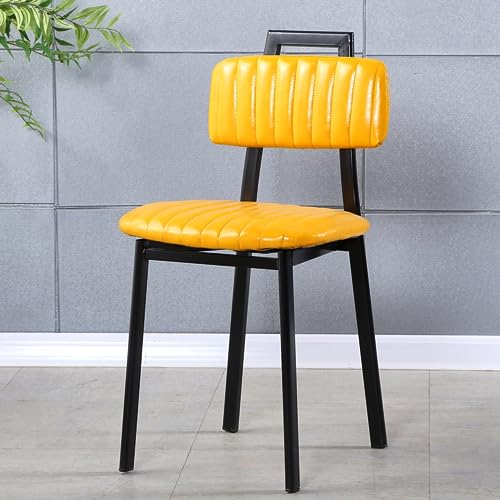 Esszimmerstuhl aus Kunstleder, modernes Design mit mittelhoher Rückenlehne und Metallbeinen für Komfort im Wohnzimmer von Generisch