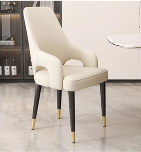 Esszimmerstuhl aus Leder, 2er-Set, robuste Polsterstühle mit hoher Rückenlehne, für Küche, Wohnzimmer, Büro, Schminktisch und Badezimmer, mit Metallbeinen von Generisch