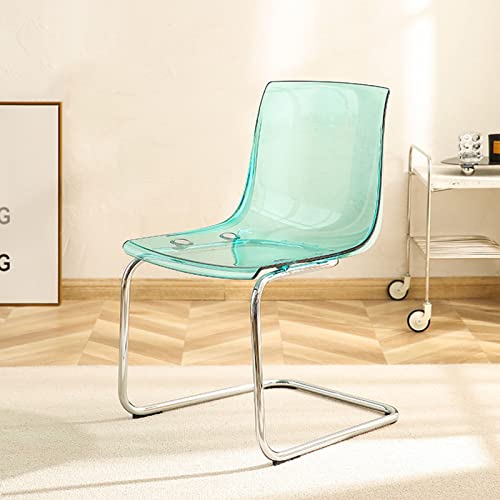 Esszimmerstuhl mit transparenter Rückenlehne, minimalistisches Design, Acryl-Stuhl für Esszimmer, Wohnzimmer, Büro, klare Rückseite und verzinkte Beine von Generisch