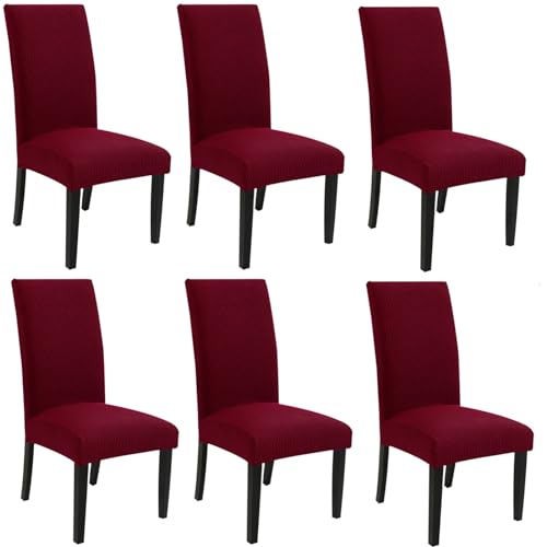 Esszimmerstuhlhussen-Set, abnehmbare, waschbare Schonbezüge mit Gummizug für Stühle mit hoher Rückenlehne, perfekt für Restaurants und Zuhause von Generisch