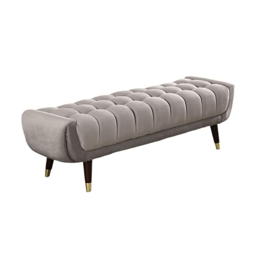 Europäische leichte Luxus-Bank mit Stauraum, Schlafzimmer-Nachttischhocker zum Schuhwechsel und dekorative Bettbank, Gris-Farbe, 180 x 45 x 45 cm von Generisch