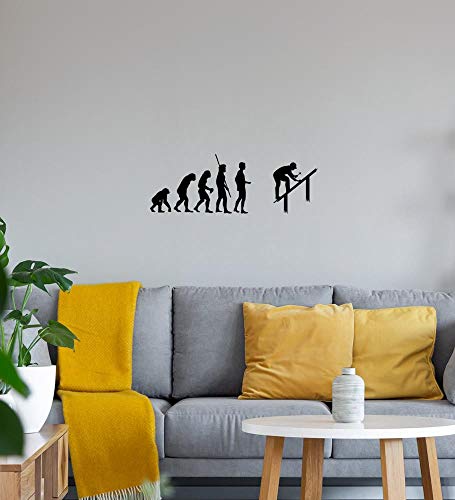 Evolution Dachdecker Wandtattoo Schwarz Aufkleber 100 x 36 cm von Generisch