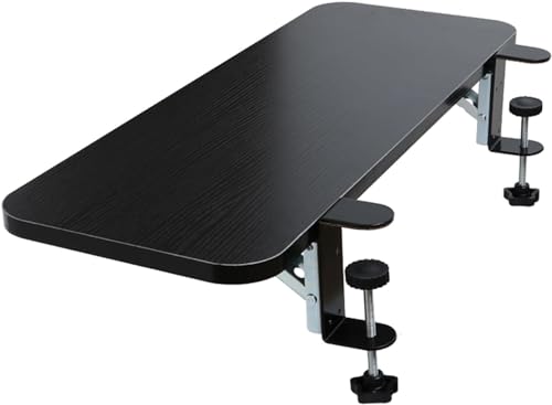 Extra breite Holz-Tastaturablage, 65 cm, 80 cm, 90° faltbare Schreibtischverlängerung für Heimbüro, Klemm-Armlehne, unterstützt multifunktionale Tischplattform von Generisch