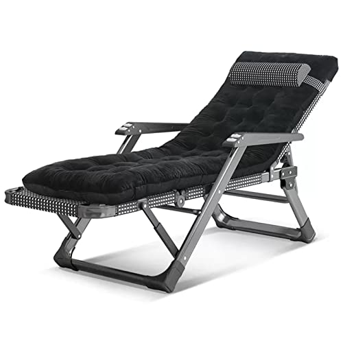 Extra breite Liegestühle – Klappbare Outdoor-Sonnenliegen mit gepolstertem Kissen und Fußhocker für Camping, Terrasse und Rasen Extra breite Liegestühle – Klappbare Outdoor-Sonnenliegen mit gepolstertem Kissen und Fußhocker für Camping, Terrasse und Rasen von Generisch
