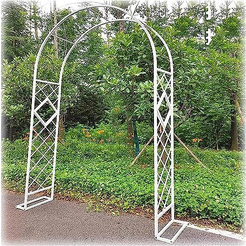 Extra breiter weißer Metall-Gartenbogen für Kletterpflanzen, verzinkte Rankgitter, Rosenstütze, Outdoor-Gartenlaube für Hochzeiten und Veranstaltungen, 91 cm hoch von Generisch