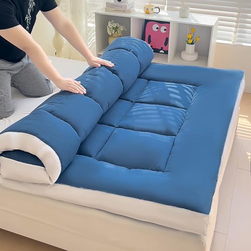 Extra dicke Matratzenauflage für Doppelbett, gesteppte Plüsch-Bettauflage für Doppelbett, Queen-Size-Bett, weich, flauschige Bettwäsche, blau, 150 x 200 cm, komfortable Schlaflösung Extra dicke Matratzenauflage für Doppelbett, gesteppte Plüsch-Bettauflage für Doppelbett, Queen-Size-Bett, weich, flauschige Bettwäsche, blau, 150 x 200 cm, komfortable Schlaflösung von Generisch