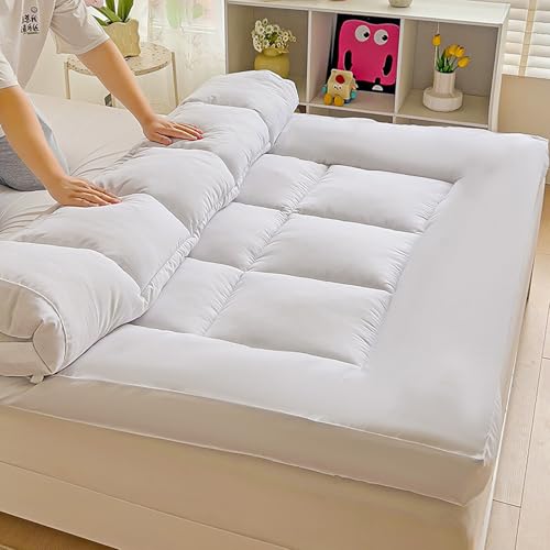 Extra dicke Matratzenauflage für Doppelbetten – flauschige, weiche, gesteppte Auflage für Doppel-, Queen-Size- und Kingsize-Betten, bequemes Bettwäsche-Zubehör, weiß, 135 x 200 cm Extra dicke Matratzenauflage für Doppelbetten – flauschige, weiche, gesteppte Auflage für Doppel-, Queen-Size- und Kingsize-Betten, bequemes Bettwäsche-Zubehör, weiß, 135 x 200 cm von Generisch