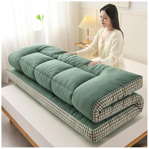 Extra dicke japanische Futon-Matratze, faltbares Bodenbett für Camping und Zuhause, traditionelle Matte, grüne Farbe, 120 x 200 cm, bequeme Schlaflösung Extra dicke japanische Futon-Matratze, faltbares Bodenbett für Camping und Zuhause, traditionelle Matte, grüne Farbe, 120 x 200 cm, bequeme Schlaflösung von Generisch