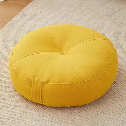 Extra dickes 15 cm Kissen für Sessel und Rollstuhl, 100 % Baumwolle, rundes Sitzkissen für Komfort älterer Menschen, postoperative Entlastung, weiche Unterstützung, Gelb (50 x 50 cm) von Generisch