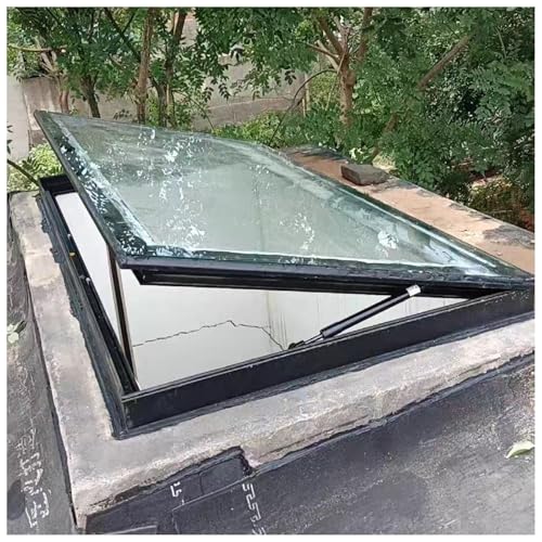 Extra große Dachfenster für Dachzugang, sichere Kellerfenster-Brunnenabdeckungen mit doppellagigem gehärtetem Glas, Hochsee-Sicherheitstür (innen L x B x B 59 x 60 cm) von Generisch