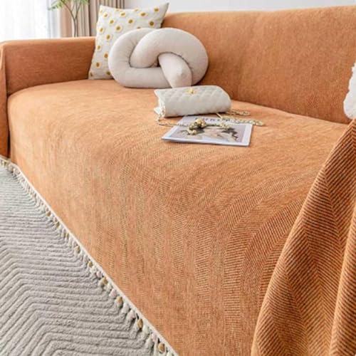 Extra große Überwurfdecke aus Baumwoll-Mischgewebe, für 4-Sitzer-Sofas, 180 x 400 cm, Stretch-Passform, gemütliche und stilvolle Heimdekoration, perfekt für Wohnzimmer und Couch von Generisch