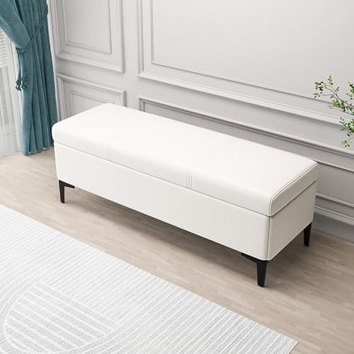 Extra lange Kunstleder-Ottoman-Bank – Stilvoller gepolsterter Fußhocker für Eingangsbereich und Wohnzimmer, mit reichlich Stauraum für Schlafzimmer, langlebiges und vielseitiges Design von Generisch