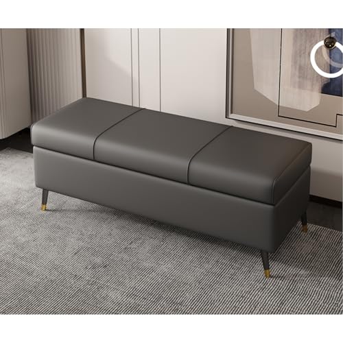 Extra langer Kunstleder-Ottomane mit Stauraum – stilvolle Eingangsmöbel & Wohnzimmerbank – PU-Leder-Kissen Fußteil des Bettes – graues rechteckiges Design Extra langer Kunstleder-Ottomane mit Stauraum – stilvolle Eingangsmöbel & Wohnzimmerbank – PU-Leder-Kissen Fußteil des Bettes – graues rechteckiges Design von Generisch