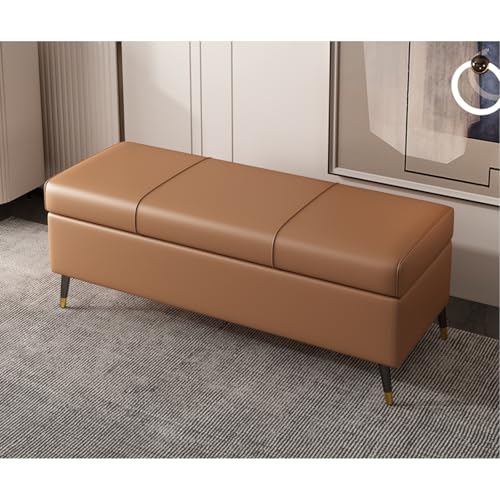 Extra langer Kunstleder-Ottomane mit Stauraum – stilvolle rechteckige Bank für Wohnzimmer, Eingangsbereich oder Schlafzimmer – PU-Leder-Kissen Fußstütze – Kaffeebraun Extra langer Kunstleder-Ottomane mit Stauraum – stilvolle rechteckige Bank für Wohnzimmer, Eingangsbereich oder Schlafzimmer – PU-Leder-Kissen Fußstütze – Kaffeebraun von Generisch
