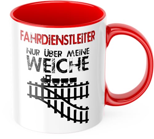 Fahrdienstleiter Nur über meine Weiche Tasse Bahntasse DB Netz Deutsche Bahn Eisenbahn Eisenbahner (rot) von Generisch
