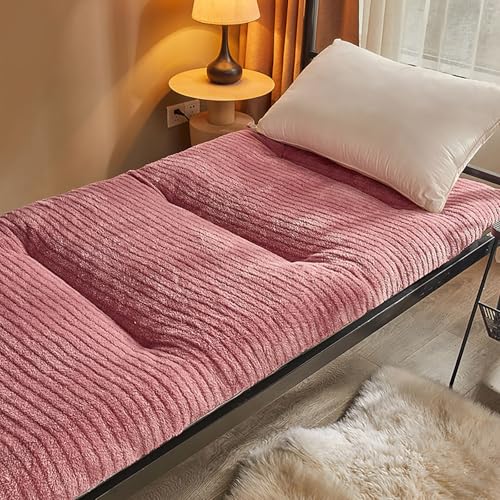 Faltbare, dicke Futon-Matratze im japanischen Stil, atmungsaktiv und superweich, aufrollbar, Schlafunterlage für Schlafzimmer/Zelt, Rosa (90 x 190 cm) von Generisch